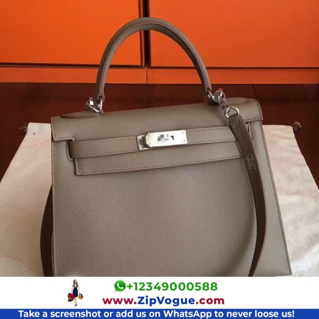 Hermes Etoupe Epsom Kelly 32cm Sellier Lushentic AAAAA Grade Replica