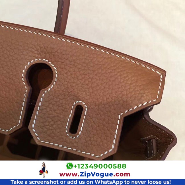 Hermes Brown Clemence Birkin 25cm Lushentic AAAAA Grade Replica - Image 2