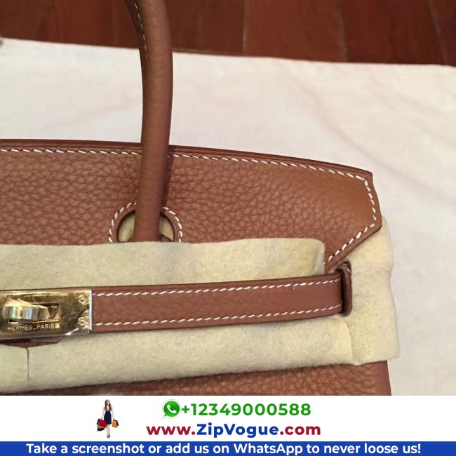 Hermes Brown Clemence Birkin 25cm Lushentic AAAAA Grade Replica - Image 4