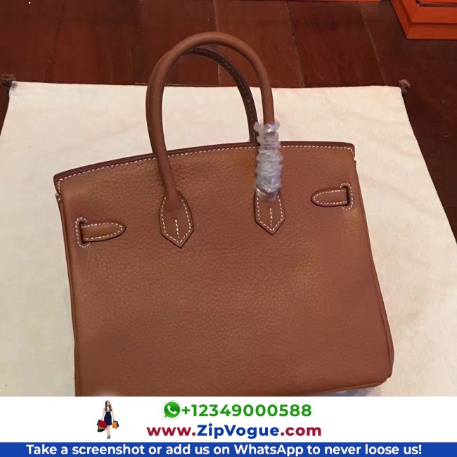 Hermes Brown Clemence Birkin 25cm Lushentic AAAAA Grade Replica - Image 5