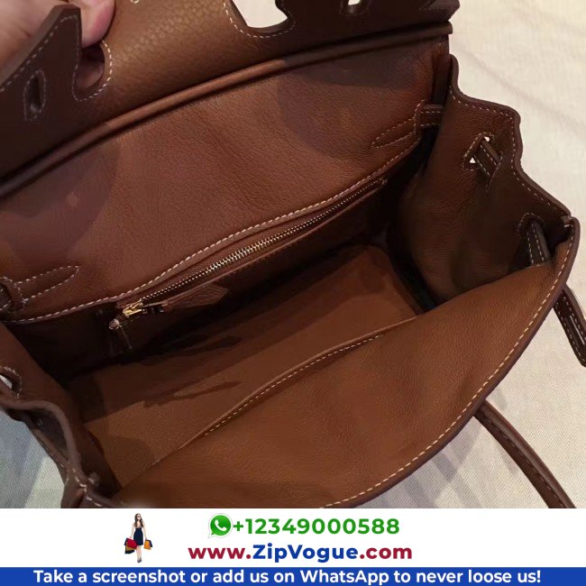 Hermes Brown Clemence Birkin 25cm Lushentic AAAAA Grade Replica - Image 6