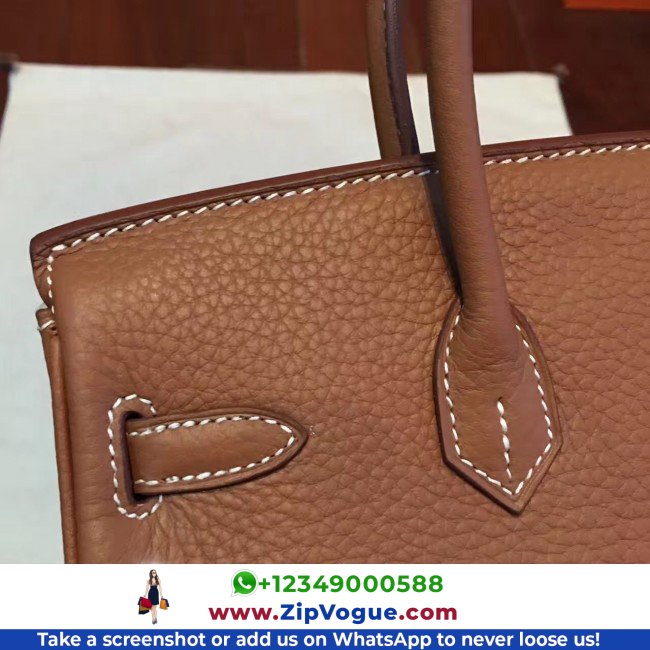 Hermes Brown Clemence Birkin 25cm Lushentic AAAAA Grade Replica - Image 7