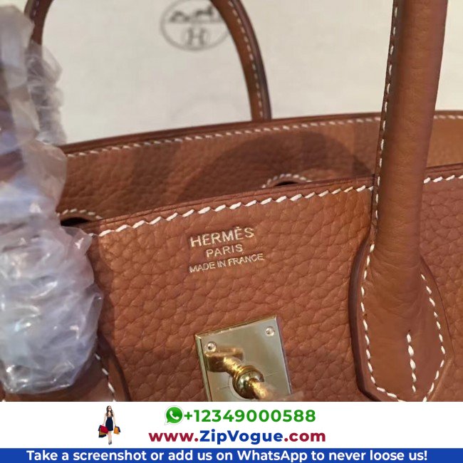 Hermes Brown Clemence Birkin 25cm Lushentic AAAAA Grade Replica - Image 9