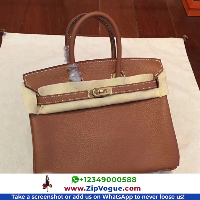 Hermes Brown Clemence Birkin 25cm Lushentic AAAAA Grade Replica - Image 3