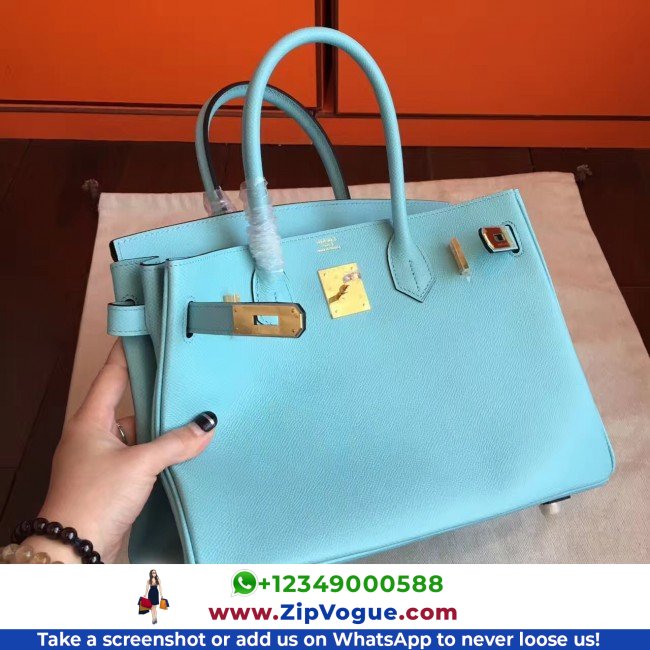 Hermes Blue Atoll Epsom Birkin 35cm Lushentic AAAAA Grade Replica - Image 3