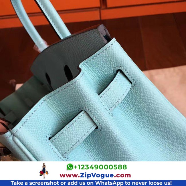 Hermes Blue Atoll Epsom Birkin 35cm Lushentic AAAAA Grade Replica - Image 4
