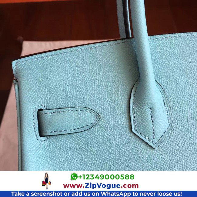 Hermes Blue Atoll Epsom Birkin 35cm Lushentic AAAAA Grade Replica - Image 2