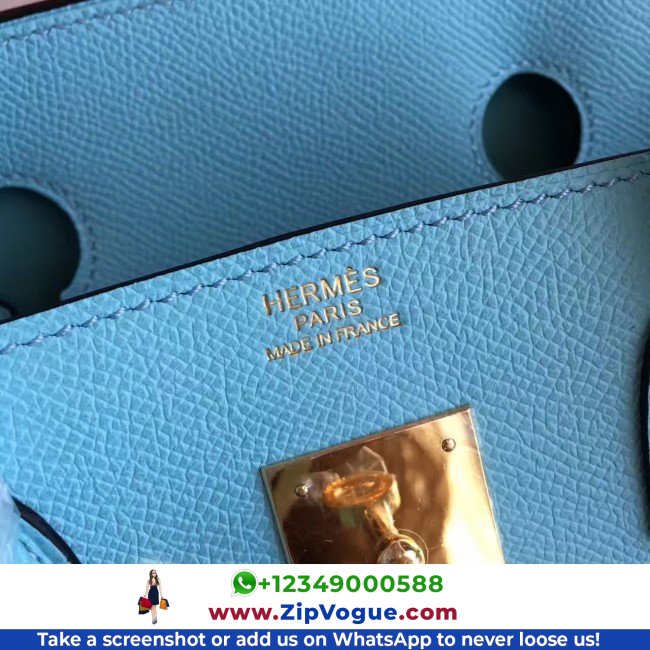 Hermes Blue Atoll Epsom Birkin 35cm Lushentic AAAAA Grade Replica - Image 6