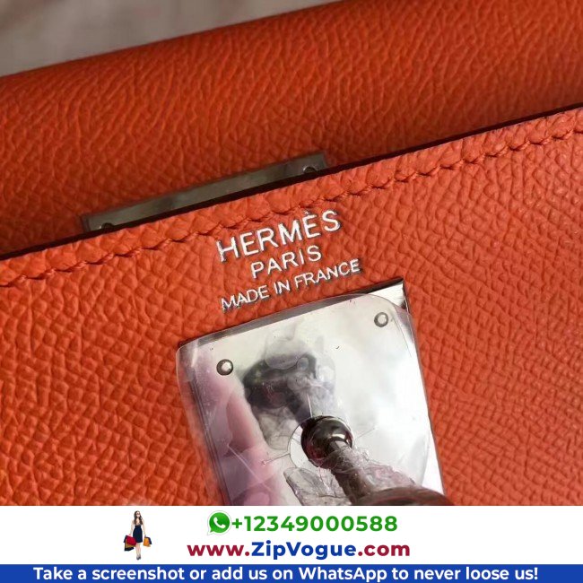 Hermes Orange Epsom Kelly Sellier 28cm Lushentic AAAAA Grade Replica - Image 2
