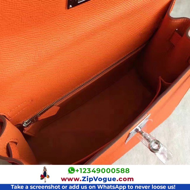 Hermes Orange Epsom Kelly Sellier 28cm Lushentic AAAAA Grade Replica - Image 3