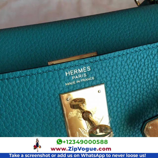 Hermes Blue Paon Clemence Kelly Retourne 28cm Lushentic AAAAA Grade Replica - Image 2