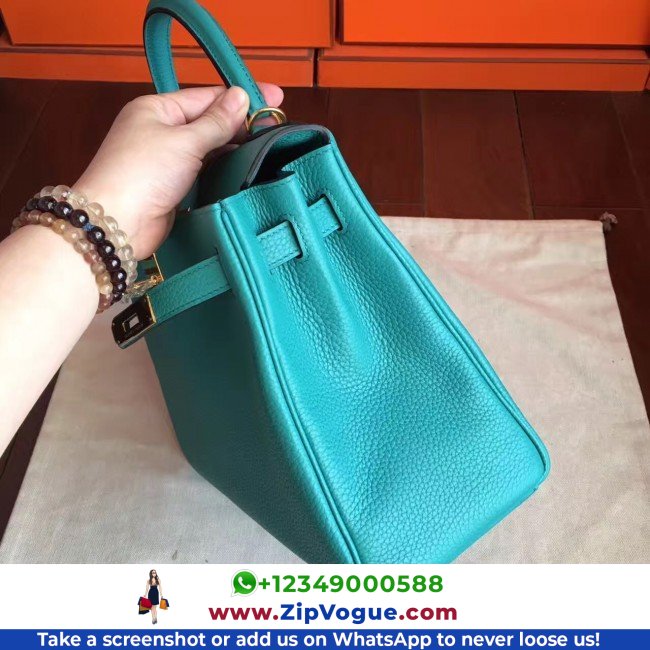 Hermes Blue Paon Clemence Kelly Retourne 28cm Lushentic AAAAA Grade Replica - Image 3