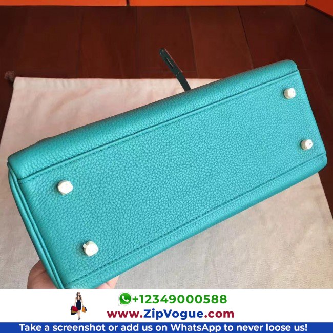 Hermes Blue Paon Clemence Kelly Retourne 28cm Lushentic AAAAA Grade Replica - Image 5