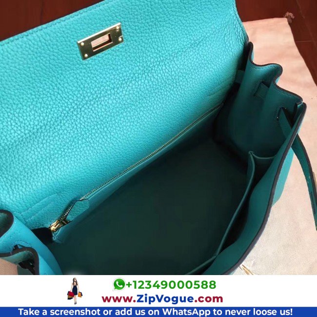 Hermes Blue Paon Clemence Kelly Retourne 28cm Lushentic AAAAA Grade Replica - Image 7
