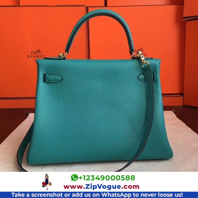 Hermes Blue Paon Clemence Kelly Retourne 28cm Lushentic AAAAA Grade Replica - Image 8