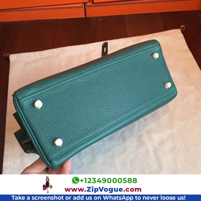 Hermes Malachite Clemence Kelly Retourne 28cm Lushentic AAAAA Grade Replica - Image 3