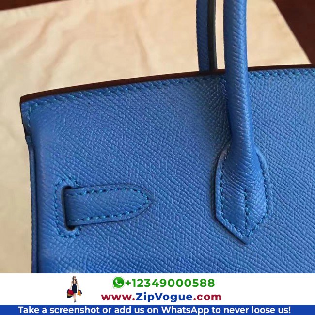 Hermes Blue Epsom Birkin 25cm Lushentic Grade Replica - Image 3