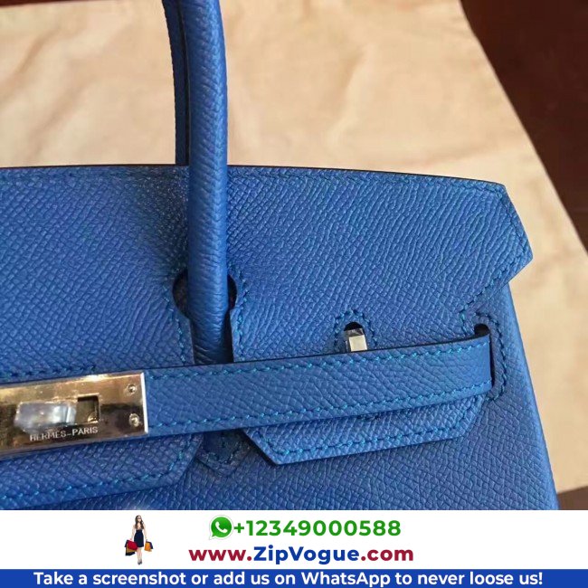 Hermes Blue Epsom Birkin 25cm Lushentic Grade Replica - Image 4