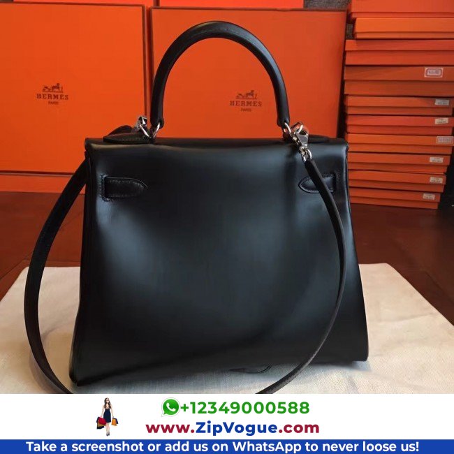 Hermes Black Box Kelly Retourne 28cm Lushentic AAAAA Grade Replica - Image 4