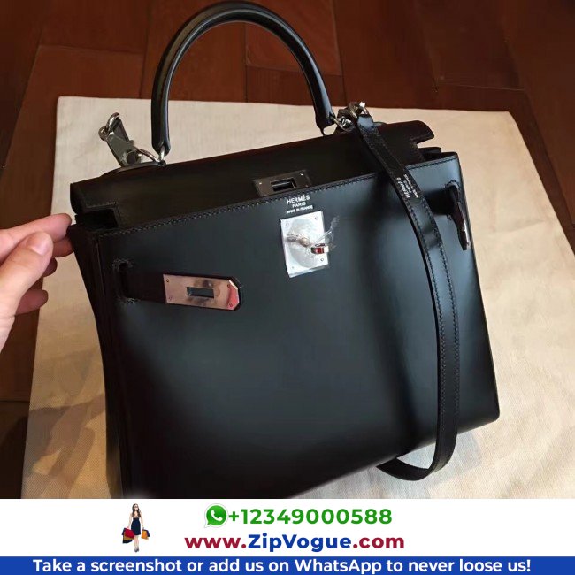 Hermes Black Box Kelly Retourne 28cm Lushentic AAAAA Grade Replica - Image 5