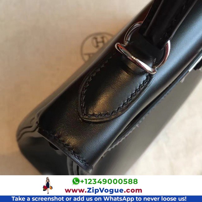 Hermes Black Box Kelly Retourne 28cm Lushentic AAAAA Grade Replica - Image 7