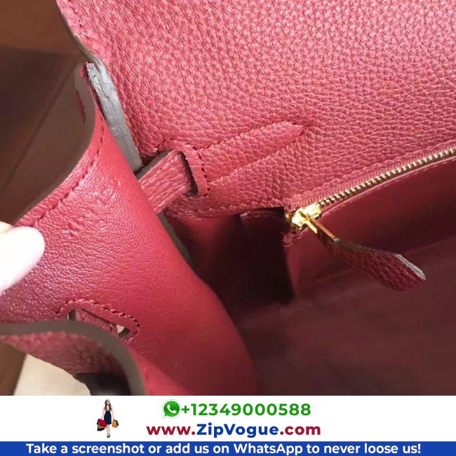 Hermes Bordeaux Clemence Kelly 35cm Lushentic AAAAA Grade Replica - Image 3