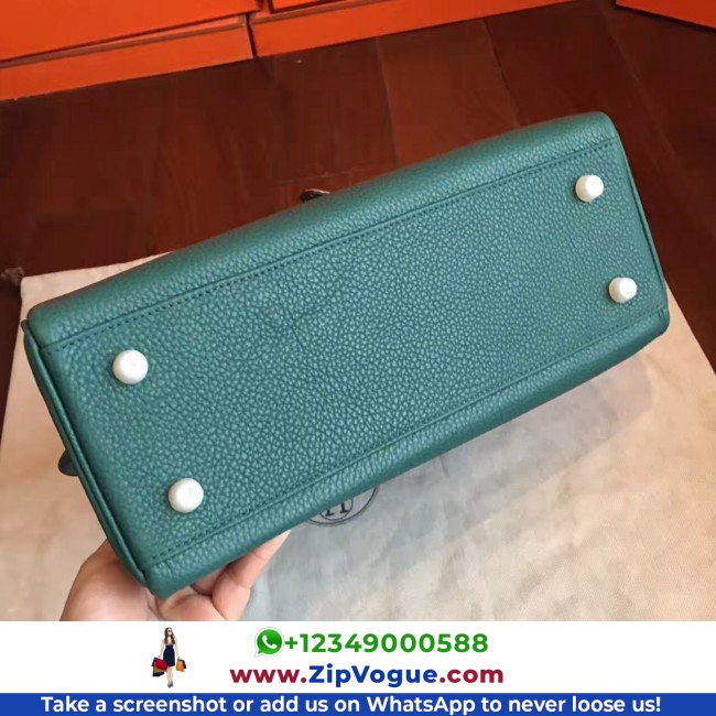 Hermes Malachite Clemence Kelly Retourne 32cm Lushentic AAAAA Grade Replica - Image 3