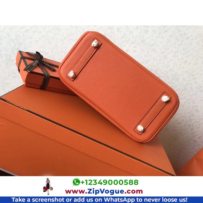 Hermes Orange Clemence Birkin 25cm Lushentic AAAAA Grade Replica - Image 8