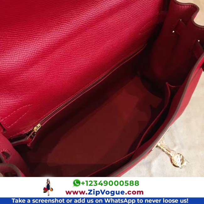 Hermes Red Epsom Kelly 32cm Sellier Lushentic AAAAA Grade Replica - Image 5