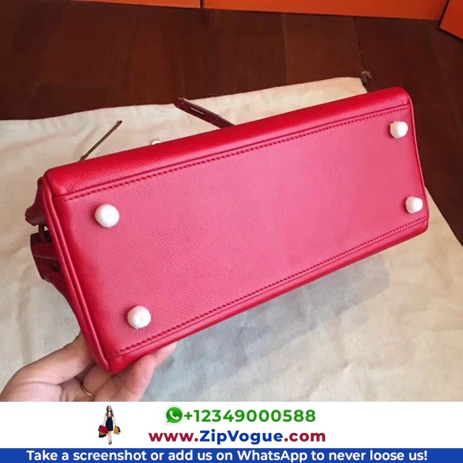 Hermes Red Epsom Kelly 32cm Sellier Lushentic AAAAA Grade Replica - Image 9