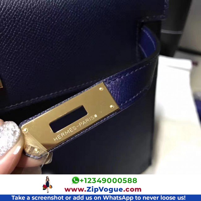 Hermes Sapphire Epsom Kelly Sellier 28cm Lushentic AAAAA Grade Replica - Image 2