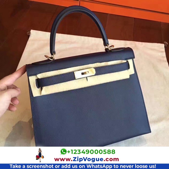 Hermes Sapphire Epsom Kelly Sellier 28cm Lushentic AAAAA Grade Replica