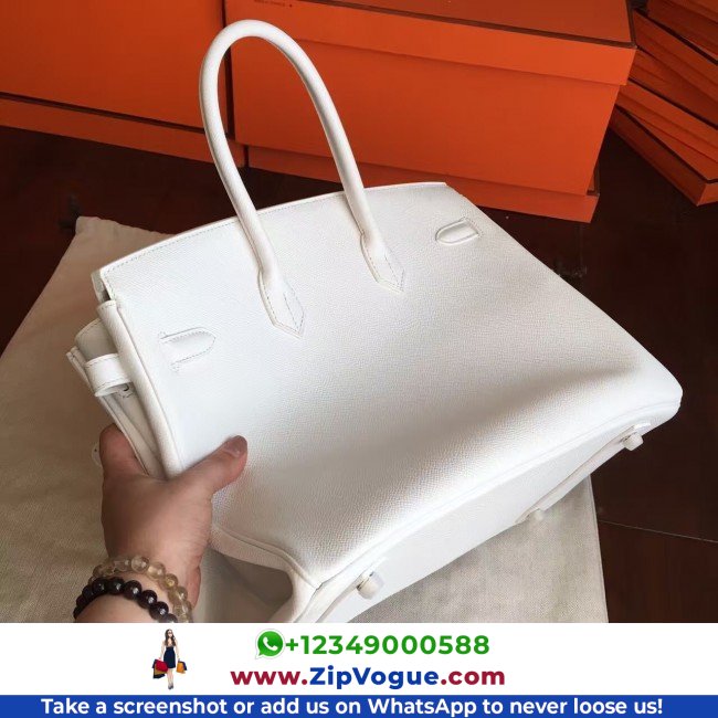 Hermes White Epsom Birkin 35cm Lushentic AAAAA Grade Replica - Image 3