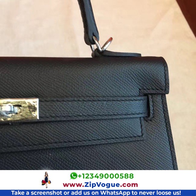 Hermes Black Epsom Kelly 25cm Sellier Lushentic AAAAA Grade Replica - Image 4