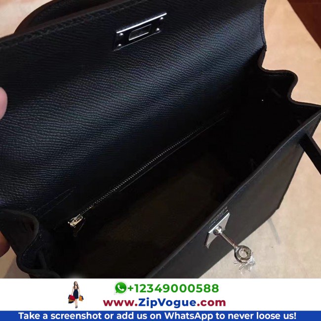 Hermes Black Epsom Kelly 25cm Sellier Lushentic AAAAA Grade Replica - Image 5