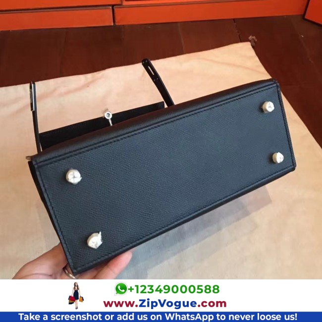 Hermes Black Epsom Kelly 25cm Sellier Lushentic AAAAA Grade Replica - Image 6