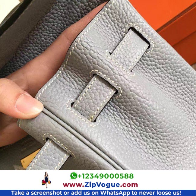 Hermes Blue Lin Clemence Kelly Retourne 32cm Lushentic AAAAA Grade Replica - Image 6