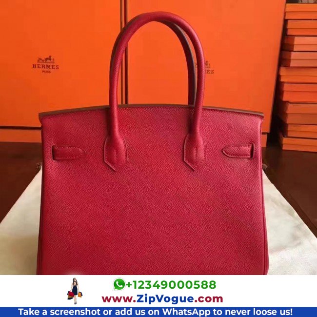 Hermes Red Epsom Birkin 30cm Lushentic AAAAA Grade Replica - Image 2