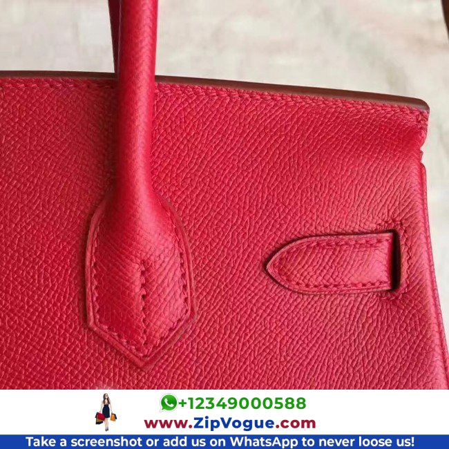 Hermes Red Epsom Birkin 30cm Lushentic AAAAA Grade Replica - Image 6