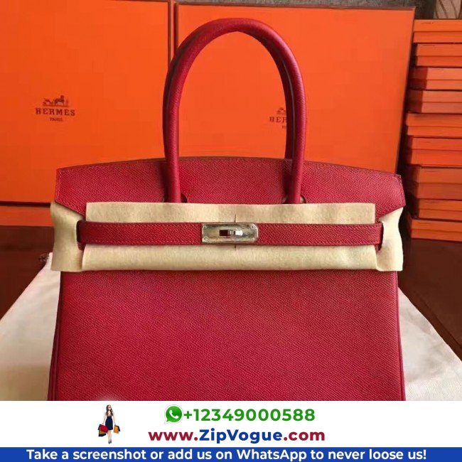 Hermes Red Epsom Birkin 30cm Lushentic AAAAA Grade Replica