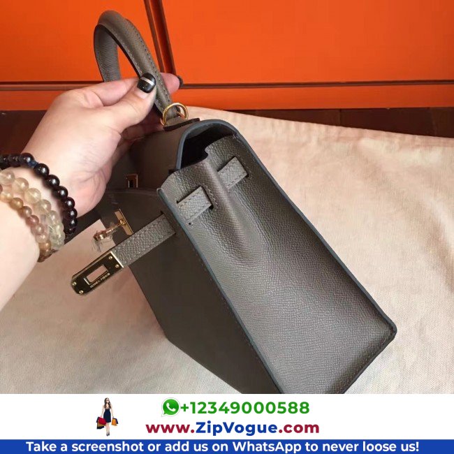 Hermes Etoupe Epsom Kelly 25cm Sellier Lushentic AAAAA Grade Replica - Image 4