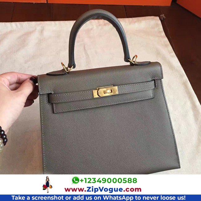 Hermes Etoupe Epsom Kelly 25cm Sellier Lushentic AAAAA Grade Replica