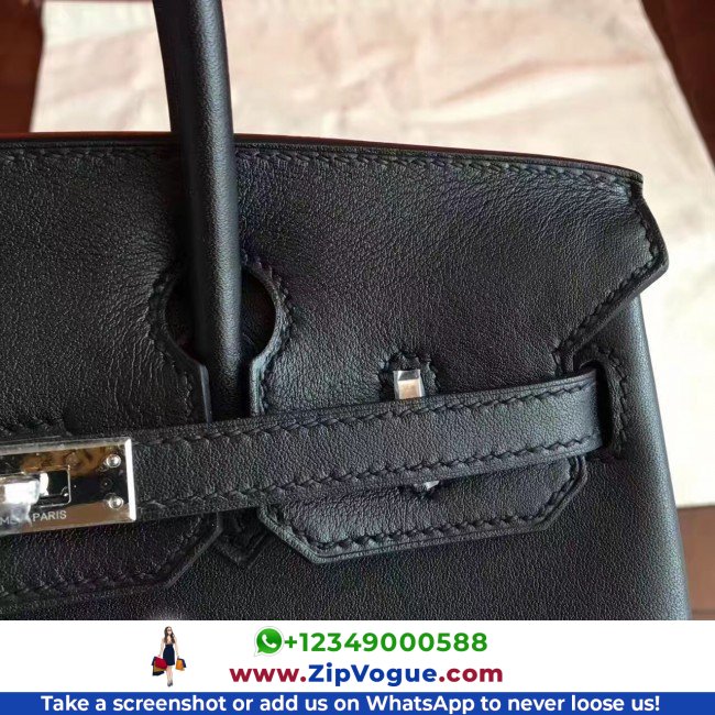 Hermes Black Swift Birkin 30cm Lushentic AAAAA Grade Replica - Image 2