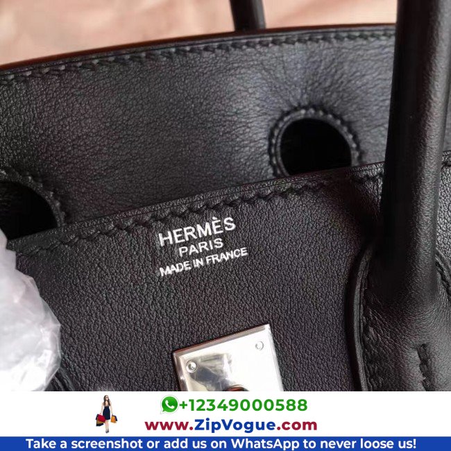 Hermes Black Swift Birkin 30cm Lushentic AAAAA Grade Replica - Image 3