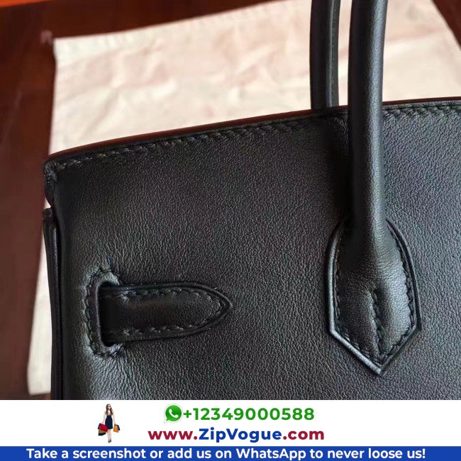 Hermes Black Swift Birkin 30cm Lushentic AAAAA Grade Replica - Image 6