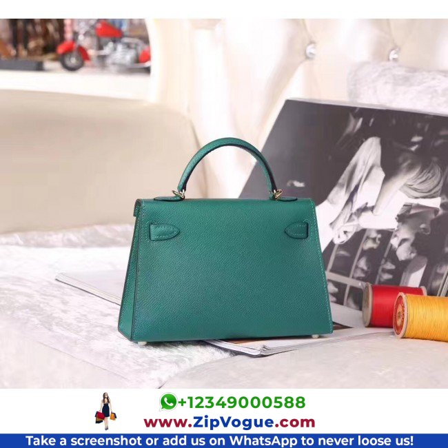 Hermes Malachite Epsom Kelly Mini II 20cm Lushentic AAAAA Grade Replica - Image 2