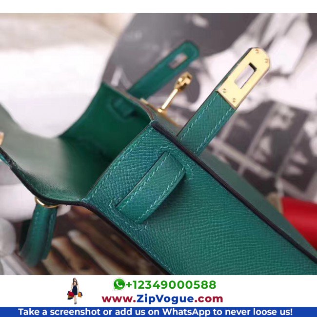 Hermes Malachite Epsom Kelly Mini II 20cm Lushentic AAAAA Grade Replica - Image 5