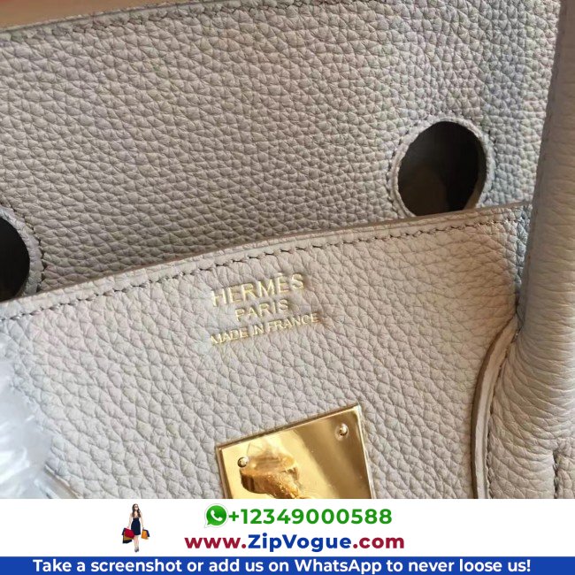 Hermes Pearl Grey Clemence Birkin 35cm Lushentic AAAAA Grade Replica - Image 2