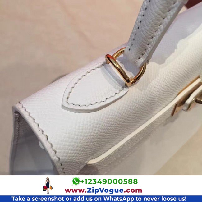 Hermes White Epsom Kelly 25cm Sellier Lushentic AAAAA Grade Replica - Image 6