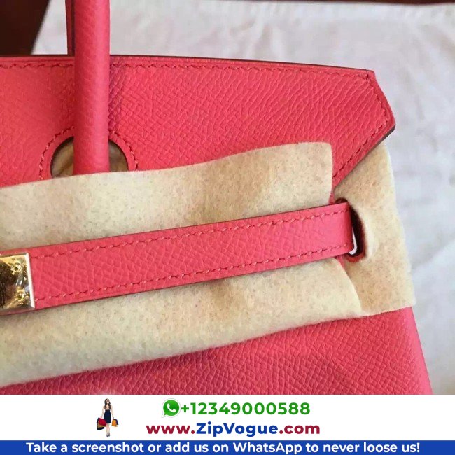 Hermes Rose Red Epsom Birkin 25cm Lushentic AAAAA Grade Replica - Image 7